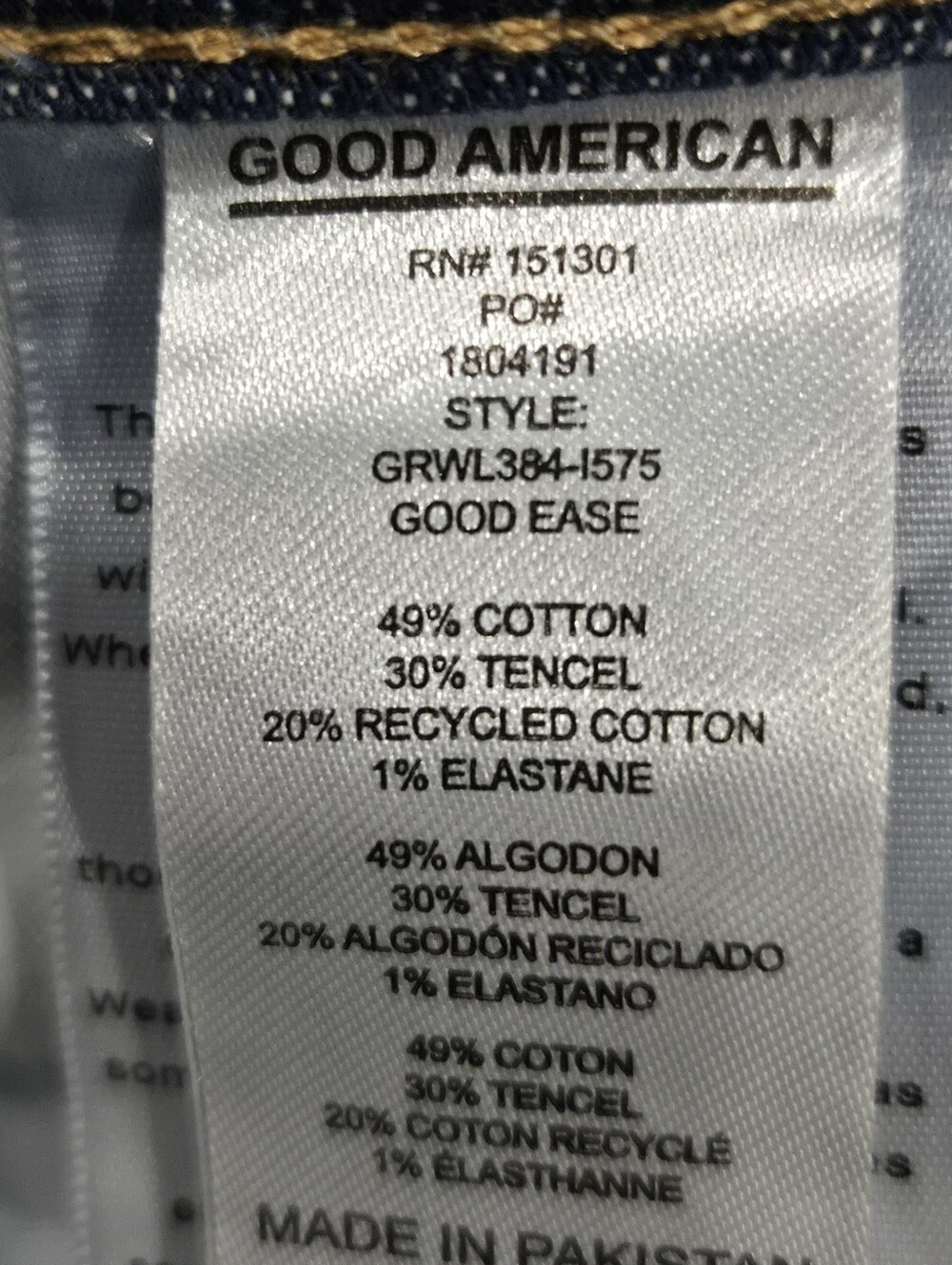 Good American Good Ease‎ Relaxed Wide Leg Jeans Size 14 / 32 Mid Rise 34" Inseam - Picture 9 of 13